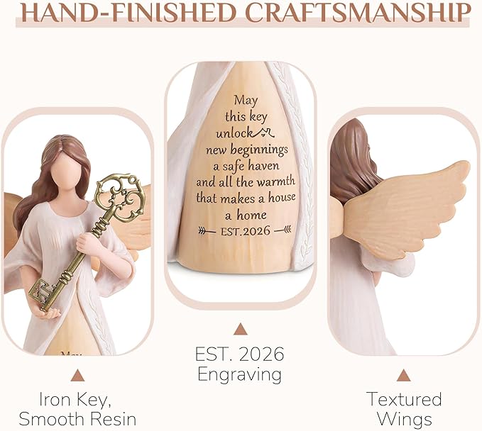 Housewarming Gifts New Home: House Warming Gift for Women Friend Homeowner - Guardian Angel Figurines for New Apartment Party Decorations Entryway Table Decor Ideas