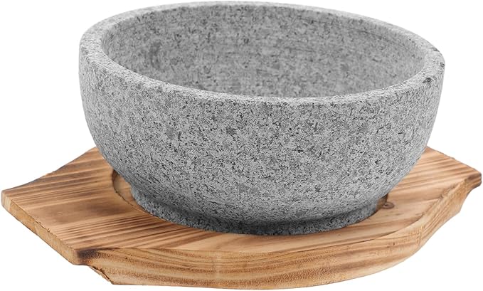 Alipis 1set Korean Stone Pot Bowl Stone Serving Bowl Natural Korean Cooking Soup Pot Heat Transfer Reusable Cuisine