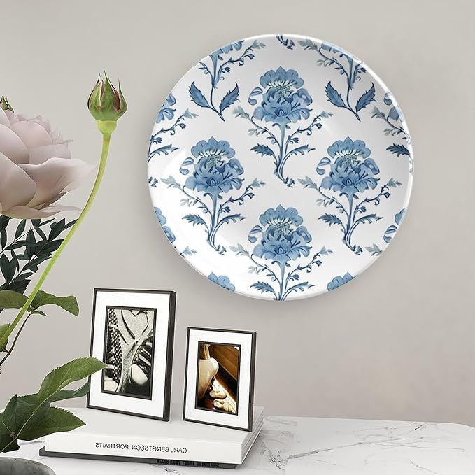Mughal Flower in Monsoon Fashion Plates of 6", 7", 9", 10", Customize Wall Art Hanging Plate, Kitchen Art Decoration Decorations Office, with Display Stand And Hook Up