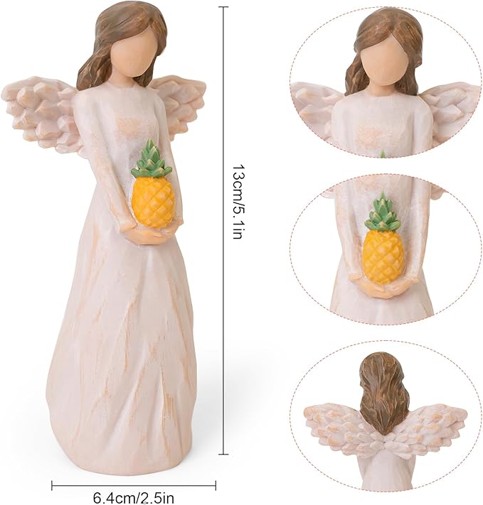 thovorrnl Guardian Angel Pineapple Gifts Figurines, Hostess Gift, A Symbol of Warmth, Hospitality, and Divine Blessings Ideal as a Gift Thanksgiving, Weddings, and Housewarming Celebrations