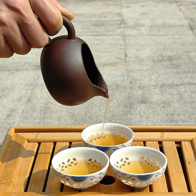 Gong Dao Bei, Purple Clay Pottery Cha Hai for Gong Fu Tea & Coffee or Cream Sharing Cup Milk Serving Pitcher Z-S-C-H2 (6.0 oz / 180 ml)