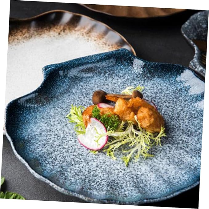 Ciieeo Shell Shape Ceramic Plate Dinnerware Porcelain Plates for Beautiful Dinnerware
