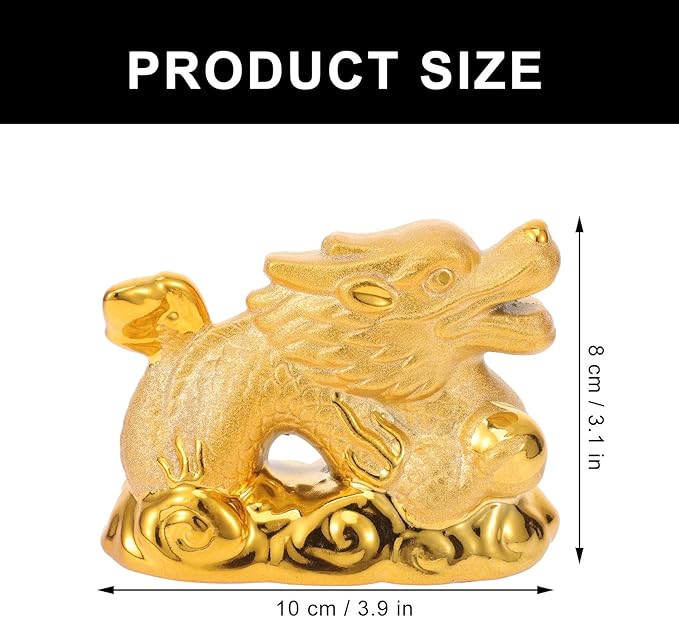 Dragon Figurine Sculpture Ceramic Dragon Decor Cartoon Tabletop Ornament for Home Decoration Collectible