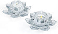 Shannon by Godinger Lotus Crystal Votive Pair Candle Holders, Set of 2