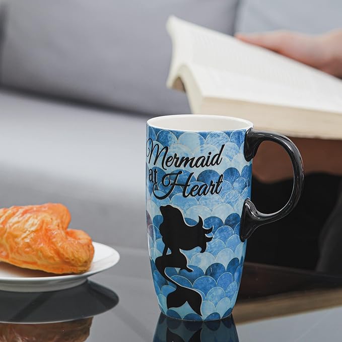 Topadorn 17oz Ceramic Travel Mug with Lid & Handle, Porcelain Coffee Cup with Gift Box, Dishwasher & Microwave Safe, for Latte,Tea, Cocoa, Milk, Home & Office