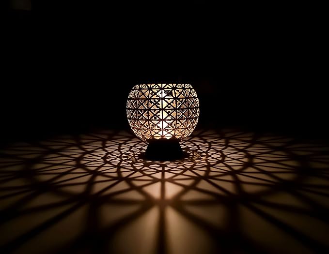 OShadow Candle Holder (shadow caster UNIQUE Patterns)- moroccan candle holders for centerpiece table decorations & candelabra - lantern candle sticks holder - taper candle holder DECORATIVE gold decor