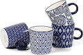 Selamica Ceramic 3.5 Oz Espresso Cups, Espresso Mugs 2.5 Inch Demitasse Cups, Mini Coffee Cups for Latte Mocha Lungo Tea, Set of 4, Vintage Blue