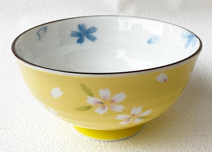 Mino ware Rice bowl Gohan 4.52x2.36inch Cherryblossom pattern,Made in Japan,set of 2