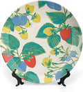Summer Cherry Lemon Citrus Garden China Plates of 6", 7", 9", 10", Custom Hand Painted Wall Hanging Decor, Display Kitchen Decorations Home, with Display Stand And Hook Up