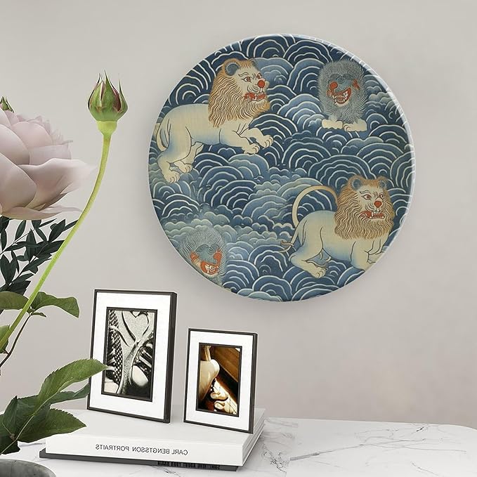 Blue Tibet Tiger China Plates for Display Wall Wedding Supplies Housewarming Gifts Farmhouse Holiday Party Decorations Customize Gifts for Men Women Halloween, 6", 7", 9", 10"