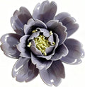 CEUYGT Handmade Ceramic Wall Flower Decor - Peony Home Wall Art, Perfect for Living Room, Bedroom, or Office Decoration Purple Peony 4.72"(Large)