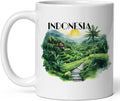 Indonesia Ceramic Coffee Mug 11oz Asia Tropical Island Island of the Gods – Tea Coffee Mug with Comfortable Grip – Unique Travel Gift Cup for Office or Home – Vibrant Long-Lasting Print ID44991