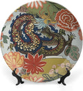 Ceramic Decorative Plate Chinoiserie Animal Dragon Personalized Decor for Wedding Art Decoration Household Wall Wall Hanging Decorative Plate with Display Stand And Hook Up, Gifts for Men Women