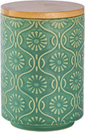 TEATALK Ceramic Canister with Airtight Lid, Perfect for Coffee, Sugar, Tea Storage, 23 Fl Oz, Green