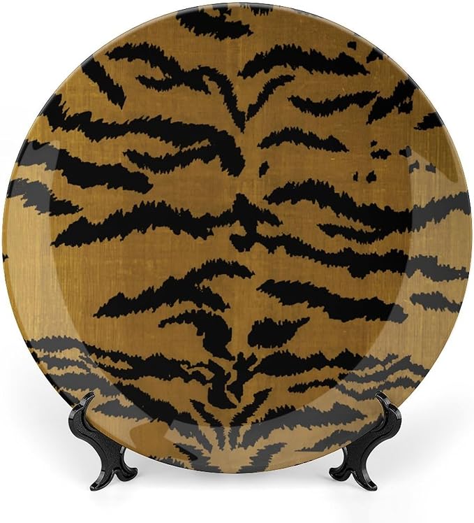 Tiger Stripes Vintage Plates for Display Art Decoration Home Supplies Table Kitchen Holiday Party Decorations Customize Gifts for Men Women Birthday, 6", 7", 9", 10"