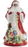Fitz and Floyd Studio Holiday Home African American Santa Ceramic Figurine, 13 inch