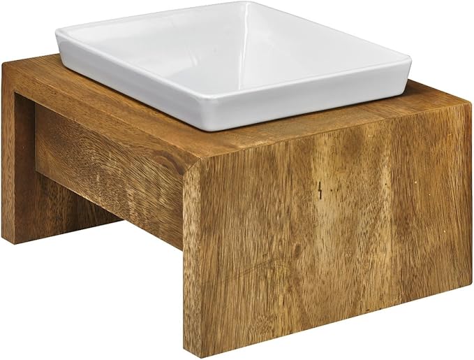 Bowsers Artisan Diner Single Dog Feeder, Medium, Bamboo