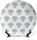 Hydrangea Springtime Blue Flower Ceramic Decorative Plate of 6", 7", 8", 10", Custom Christmas Design Wall Hanging Decoration Gifts Farmhouse Table Decorations Display, with Vertical Stand