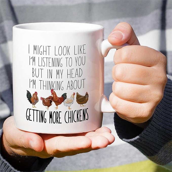Retreez Funny Chicken Lover Mug - Getting More Chickens Mug - 11 Oz Ceramic Coffee or Tea Cup - Humorous Gift For Backyard Farmers, Poultry Enthusiasts, Chicken Owners - Birthday, Holiday Gift for Dad