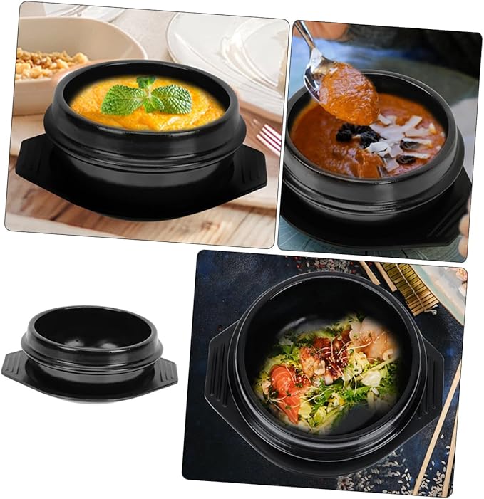 PRETYZOOM Korean Stone Pot Chinese Pot Casserole Ceramic Cooking Heat Insulated Tray