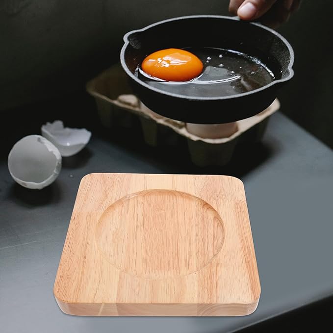 Wooden Heat Insulation Pot Holder Trivet 20x20cm 14cm Groove Thickened Wood Hot Dish Mat for Kitchen Cooking and Korean Stone Pot Use