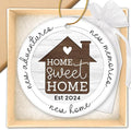 HEXMOZ New Home Gift Ideas - Housewarming Gifts for Couples - New Home Ornament 2024 - First House Ornament 2024 - First House Gifts for Owners, Men, Women - Housewarming Ceramic Christmas Keepsake