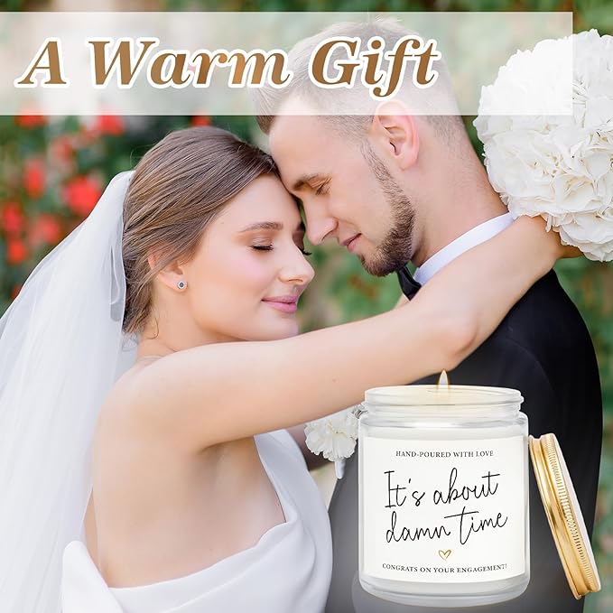 Engagement Gifts for Couples 2026, Bride and Groom, Gift for Newly Engaged Couples, Engagement Gifts for Women, Her, Friend, Best Engaged Wedding Gift for Mr & Mrs - Lavender Scented Candles (7oz)