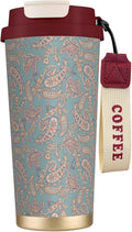 Asian Elements Paisley for Travel Coffee Mug 100% Leakproof 316 Stainless Steel Vacuum Insulated Tumbler with Lid and Straw for Water, Iced Tea or Coffee, Smoothie and More
