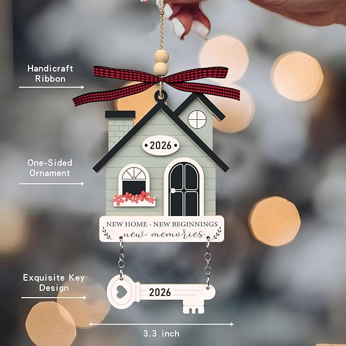New Home Ornament 2026 - Housewarming Gifts for New Home First House, House Warming Gift for Couple Newhouse Owners Ideas - Home Ornaments for Home - First Home Christmas Ornament 2026