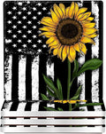 wonlex Ceramic Coasters Absorbent for Drinks, Sunflower Coaster with Cork Base for Coffee Table, Housewarming Gift for Family and Friends, Home Decor, 4 Pack (Black Sunflower)