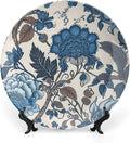 Chinoiserie Blue Flowers Decorative Plate for Display Hamptons Floral Table Wall Supplies Kitchen Festival Holiday Party Decorations Customize Gifts for Men Women Wedding, 6", 7", 9", 10"