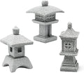 3pcs Miniature Pagoda Statues Japanese Style Pagoda Lantern Asian Decor Square Chinese Pagoda Statue for Zen Garden Indoor Outdoor Decor Micro Rockery Landscape Kit
