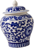 Ceramic Ginger Jar, Porcelain Jars Gift Chinese Crafts Decorative Vase Asian Ginger Jar for Office Countertop Party Home Floral Arrangement, Style A