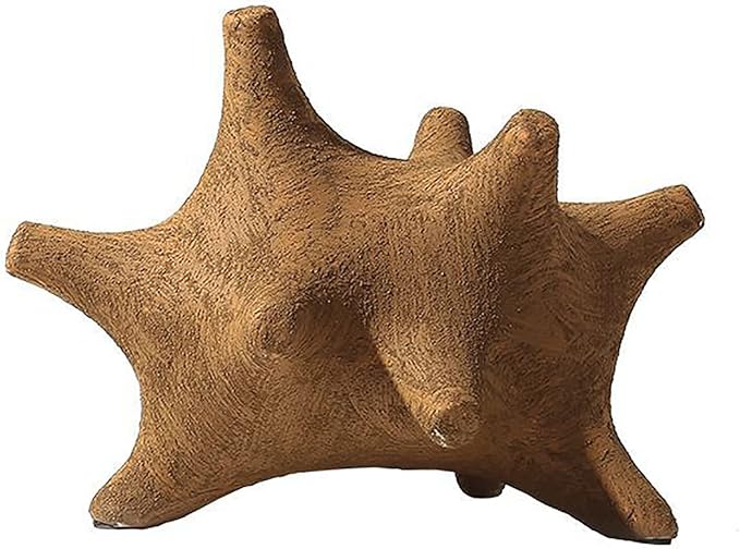 BK&MF Ceramic Polygonal Abstract Ornament Figurine,Creative Decoration Blue Brown Statues Garden Sculptures for Office Bookshelf Decor,A,26x17.5x19.5cm(10x7x8inch)