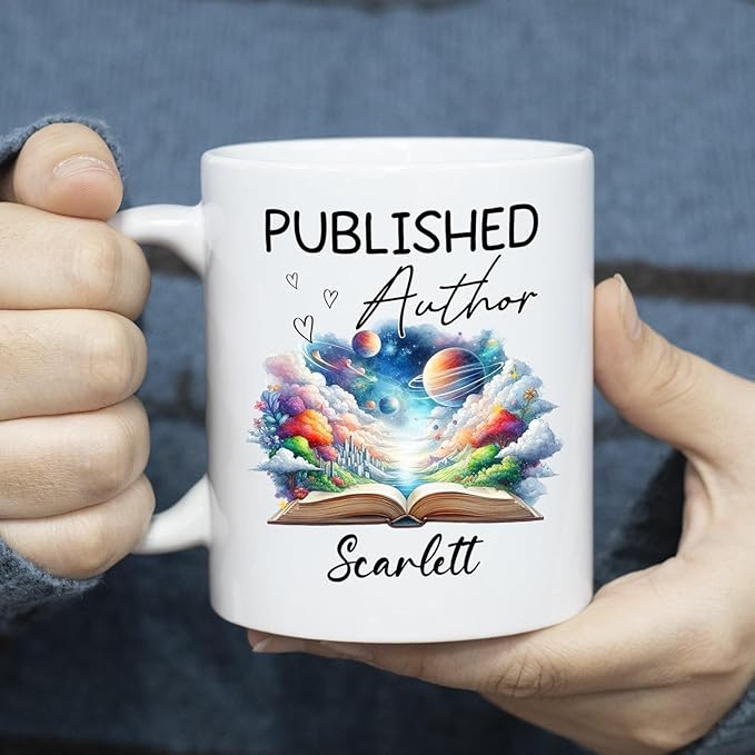 Personalized Published Author White Coffee Mug 11 Oz 15 Oz, Published Author Coffee Cup, Customized Name Author Ceramic Mug, Unique Writer Teacup, Write Lover Cup Gifts for New Writer Novelist Author
