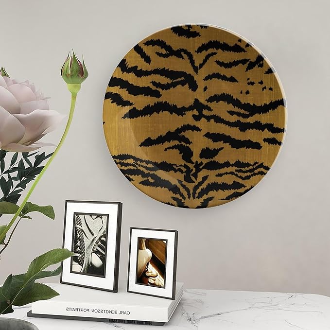 Tiger Stripes Vintage Plates for Display Art Decoration Home Supplies Table Kitchen Holiday Party Decorations Customize Gifts for Men Women Birthday, 6", 7", 9", 10"