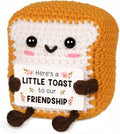 for Women Men, Cute Funny Birthday Valentines Day Thanksgiving for Best Friend Bestie, Handmade Smile Crochet Toast Gifts for BBF Friendship