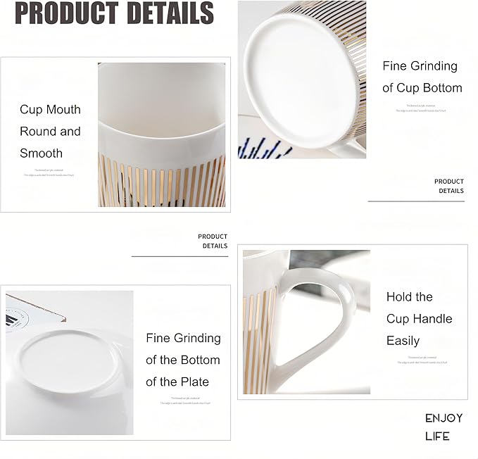 Old Craftsmen's Coffee Cup and Saucer Sets 8.45oz Unique Dynamic Mirage Reflection Tea Cup Luxury Porcelain Mirror Ceramic Mug Gifts for Cappuccino Espresso 250ml Butterfly