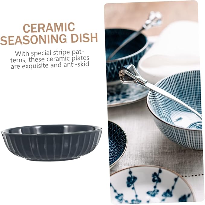 2 Pack Ceramic Sauce Dishes Condiment Bowls Lids Sauce Trays for Home/restaurant