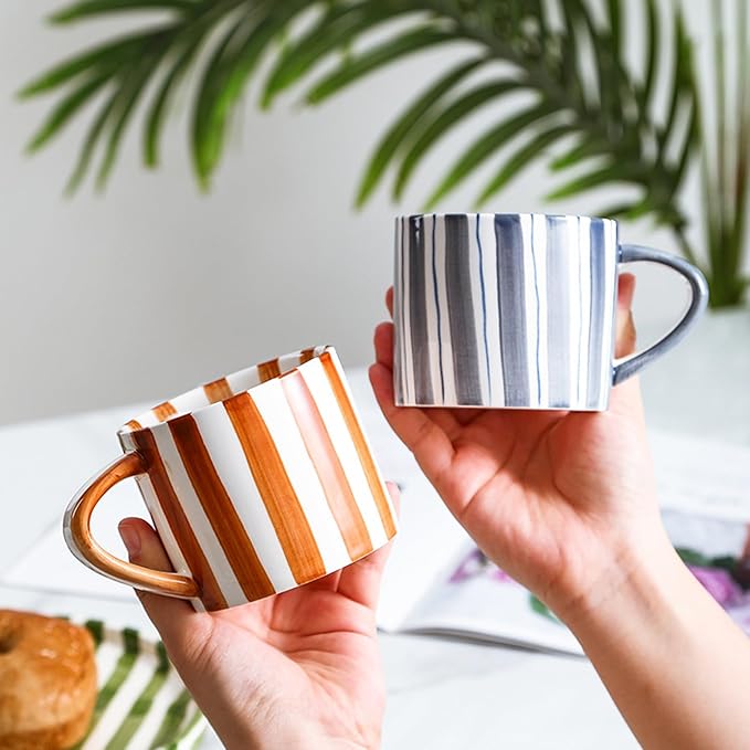 Espresso Cups Ceramic Coffee Mug Series European Striped Dot Coffee Cup And Saucer Mug Cake Plate Afternoon Tea Set Tea Cup And Saucer,A