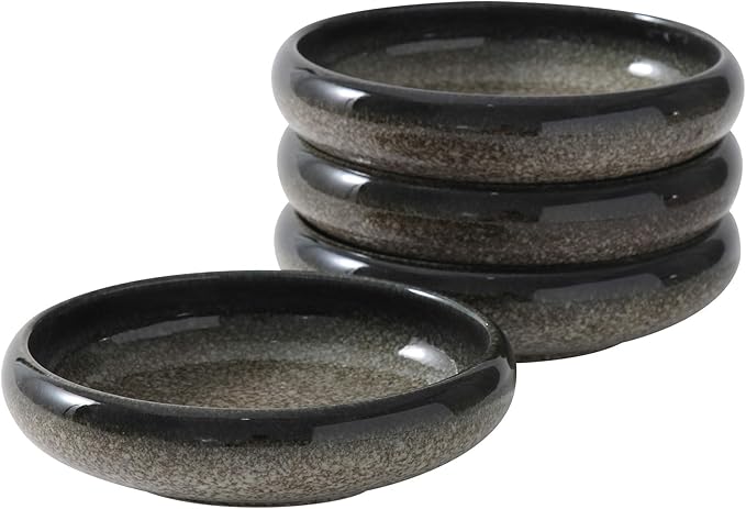 Uaral Appetizer Plate,Salad Plate,Stoneware Serving Dishes,Japanese Side Dishes,Set of 4, 5.5 inch(Midnight Blue)
