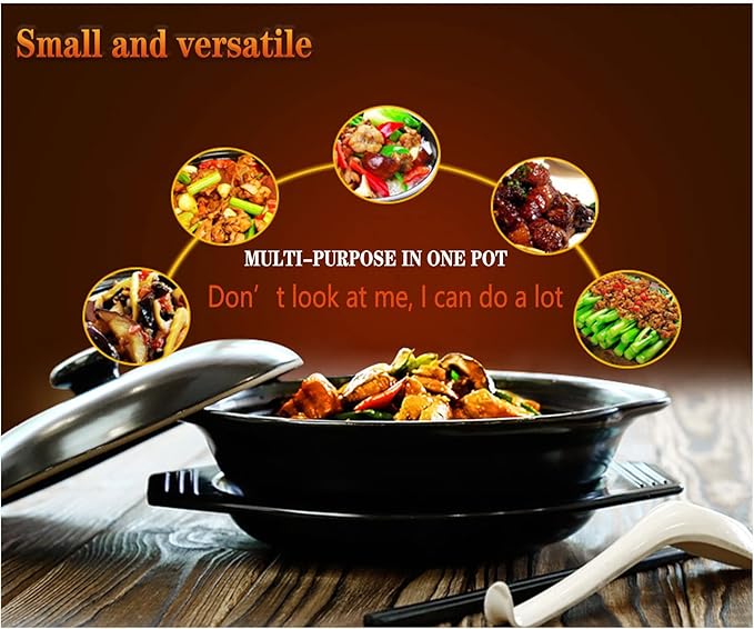 Terracotta Casserole Pot Ceramic Casserole Clay Pot, Korean Stone Pot - Easy to Clean, No Cracking at High Temperature, Simmered Or Stewed Household 770 ML