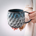 20oz Large handle Ceramic Coffee Mug, Handmade Glaze Color Changing Mug with Easy-Grip Handle, Unique Handcrafted Tea Cup for Home, Office, Gift Giving (blue)