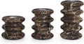 Vixdonos Marble Candle Holder Set of 3 Taper Candle Candlestick Mantle Candle Stand for Home Decor,Wedding,Party and Table Centerpieces(Brown)
