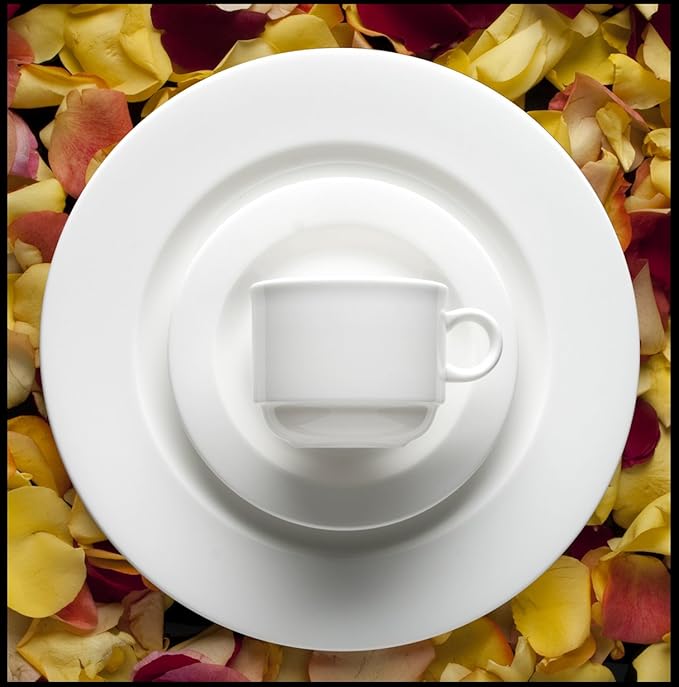 Fortessa Fortaluxe SuperWhite Vitrified China Dinnerware, Cassia 3-Ounce Stackable Espresso Cup, Set of 6
