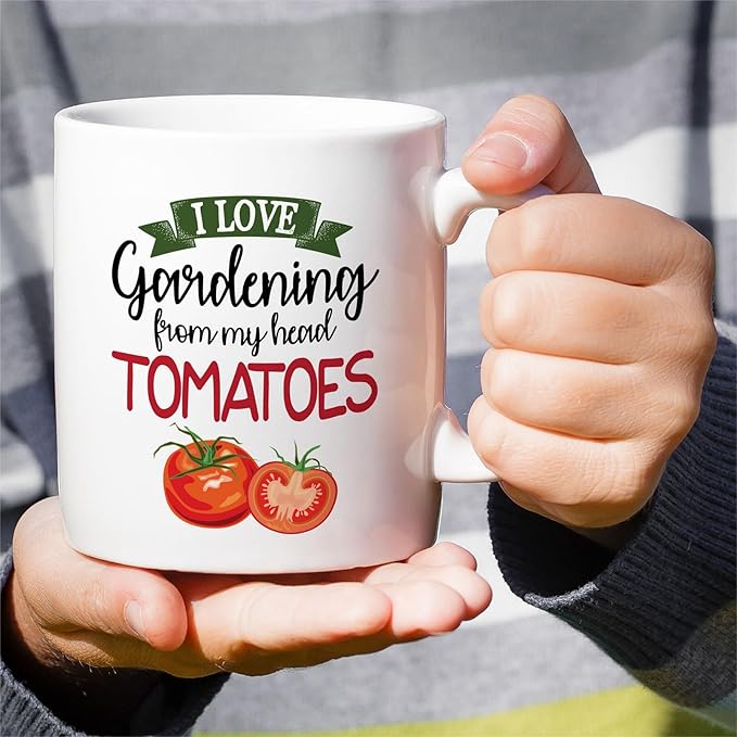 Retreez Funny Gardening Mug - I Love Gardening From My Head Tomatoes To My Toes Gardener Mug - 11 Oz Ceramic Coffee Tea Cup - Sarcasm, Inspirational Birthday Gifts for Plant Lovers, Friends, Coworkers