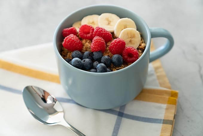 10 Strawberry Street Wazee Matte 4.75"/22 oz Oversized Mug, Set of 6, Mineral Blue