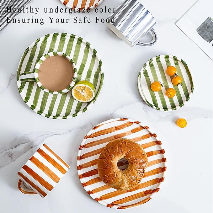 Espresso Cups Ceramic Coffee Mug Series European Striped Dot Coffee Cup And Saucer Mug Cake Plate Afternoon Tea Set Tea Cup And Saucer,B