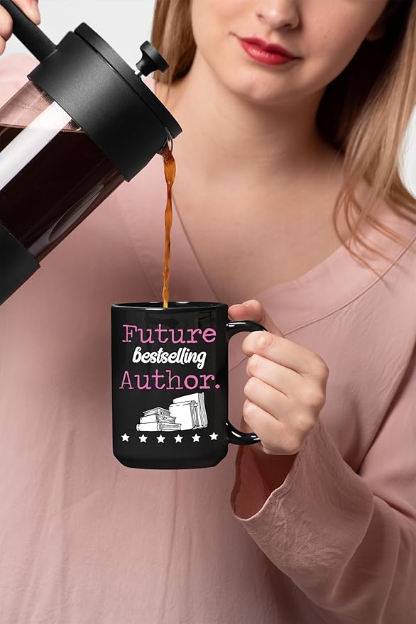 Future Bestselling Author, Black 15oz Ceramic Mug