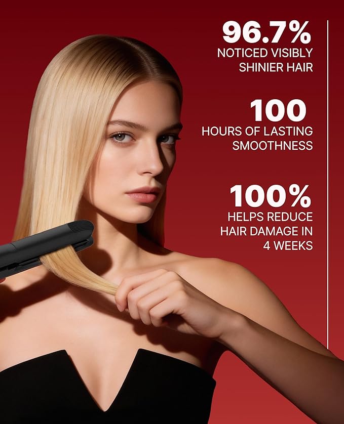 GLAMPALM Classic Volumizing 0.4" | Ceramic Flat Iron Infused with Vita-C Curved Plates for Volume & Curl Korean No.1 Hair straighteners for Women, Root Volume Iron | GP102